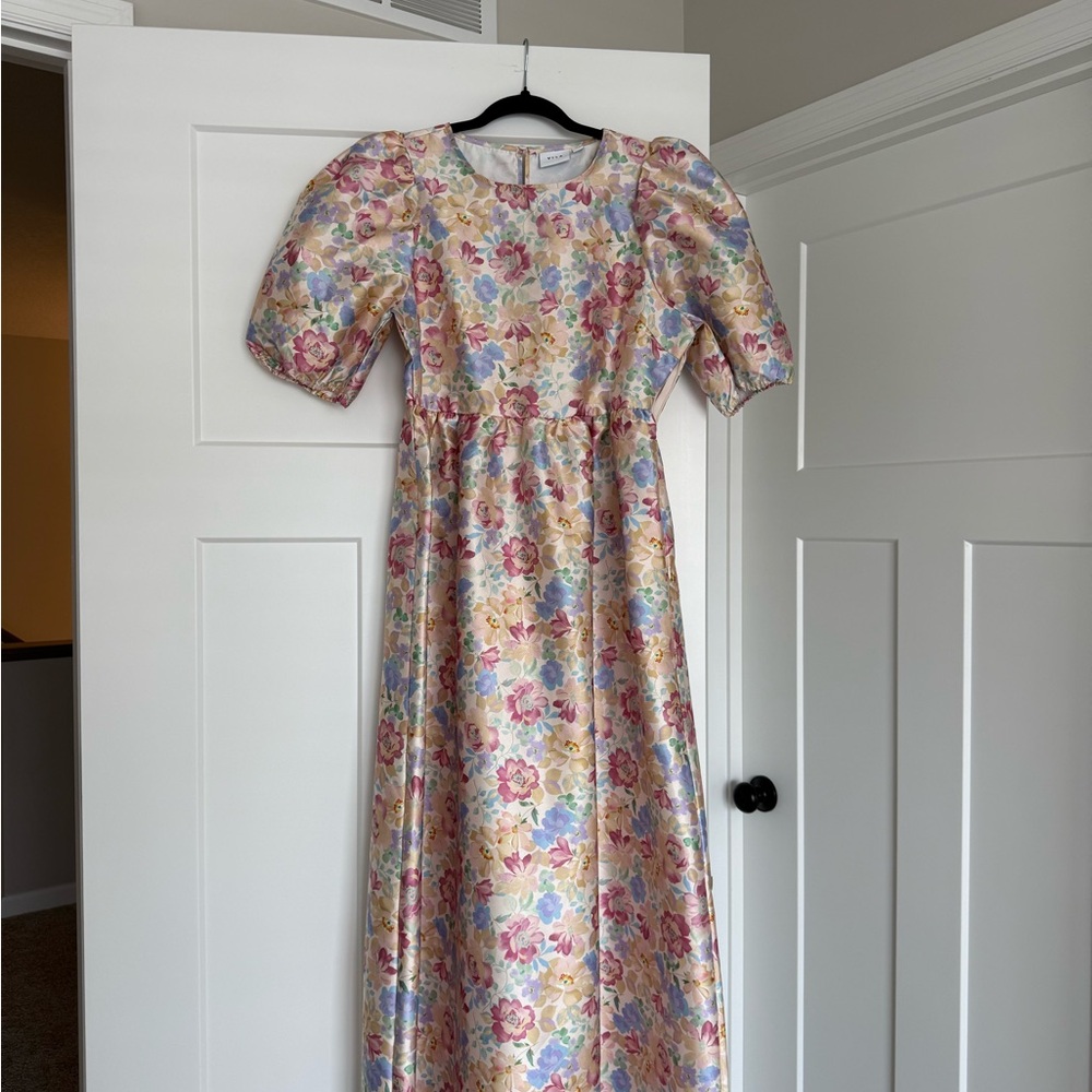 Floral Puff Sleeve Maxi Dress